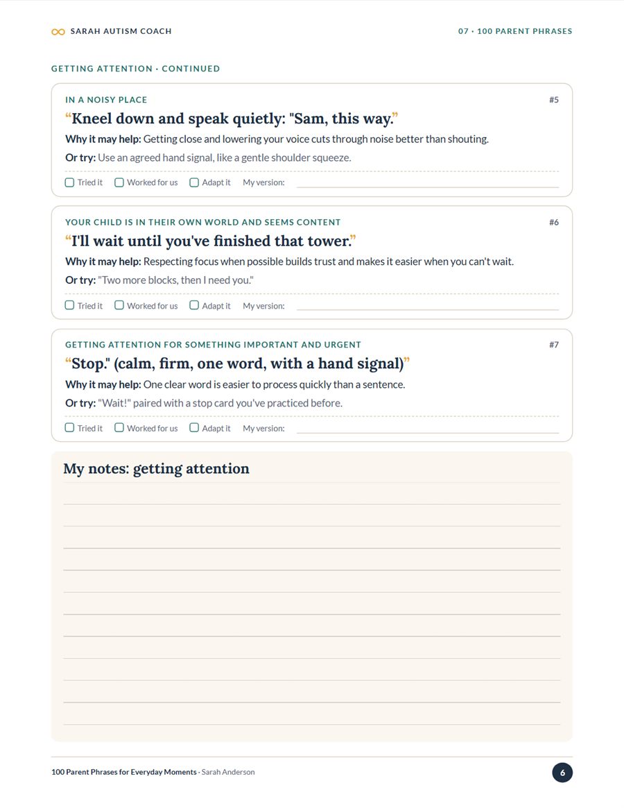 What to say, why it may help, and an alternative to try.