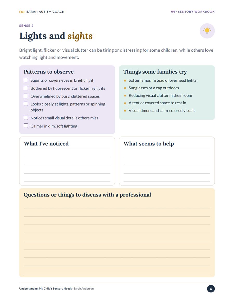 Notice patterns, and what helps your child feel comfortable.